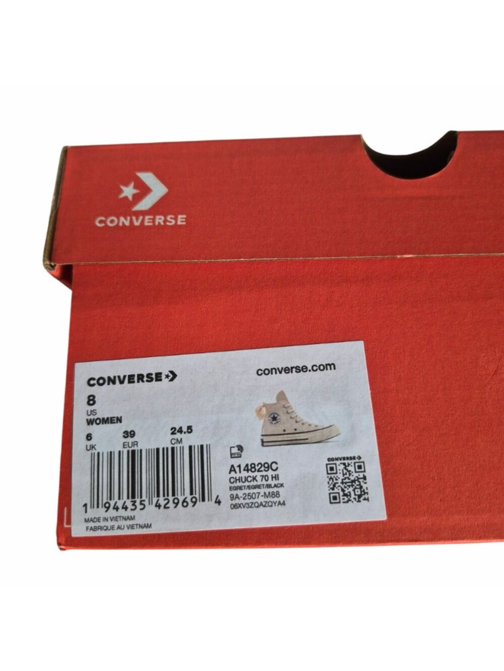 ⭐Converse Chuck 70 Bows Hi Size 8 Women's shoes Sneakers Beige A14829C⭐ - Picture 7 of 8